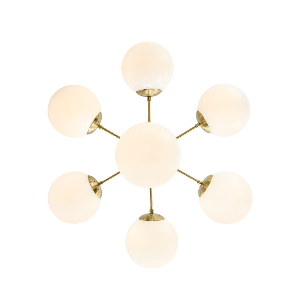 Xenuvia Mid-Century Sputnik Opal Glass Globe Chandelier