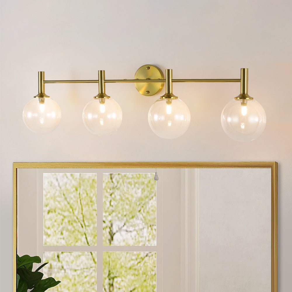 Kvennuvux Mid-Century Globe Glass Vanity Sconce - Lamp Copper