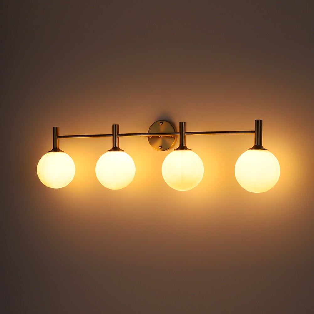 Kvennuvux Mid-Century Globe Glass Vanity Sconce - Lamp Copper
