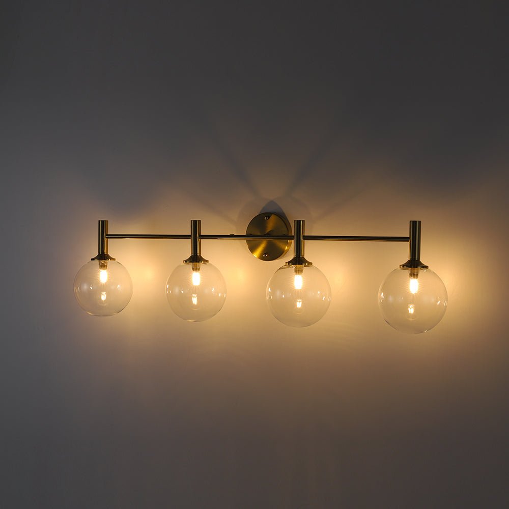 Kvennuvux Mid-Century Globe Glass Vanity Sconce - Lamp Copper