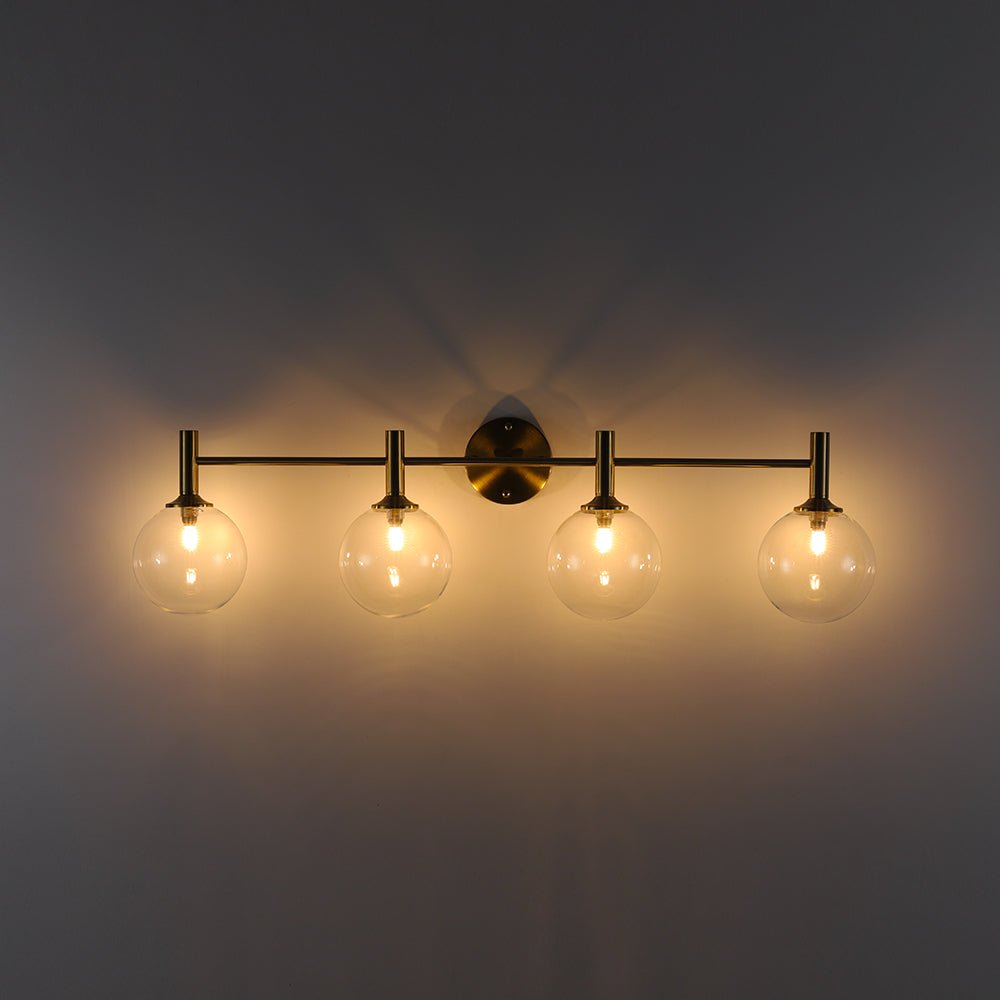 Kvennuvux Mid-Century Globe Glass Vanity Sconce - Lamp Copper
