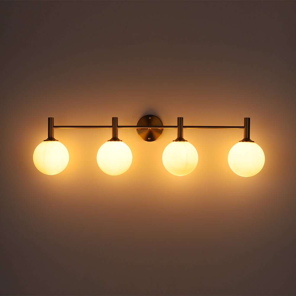 Kvennuvux Mid-Century Globe Glass Vanity Sconce - Lamp Copper