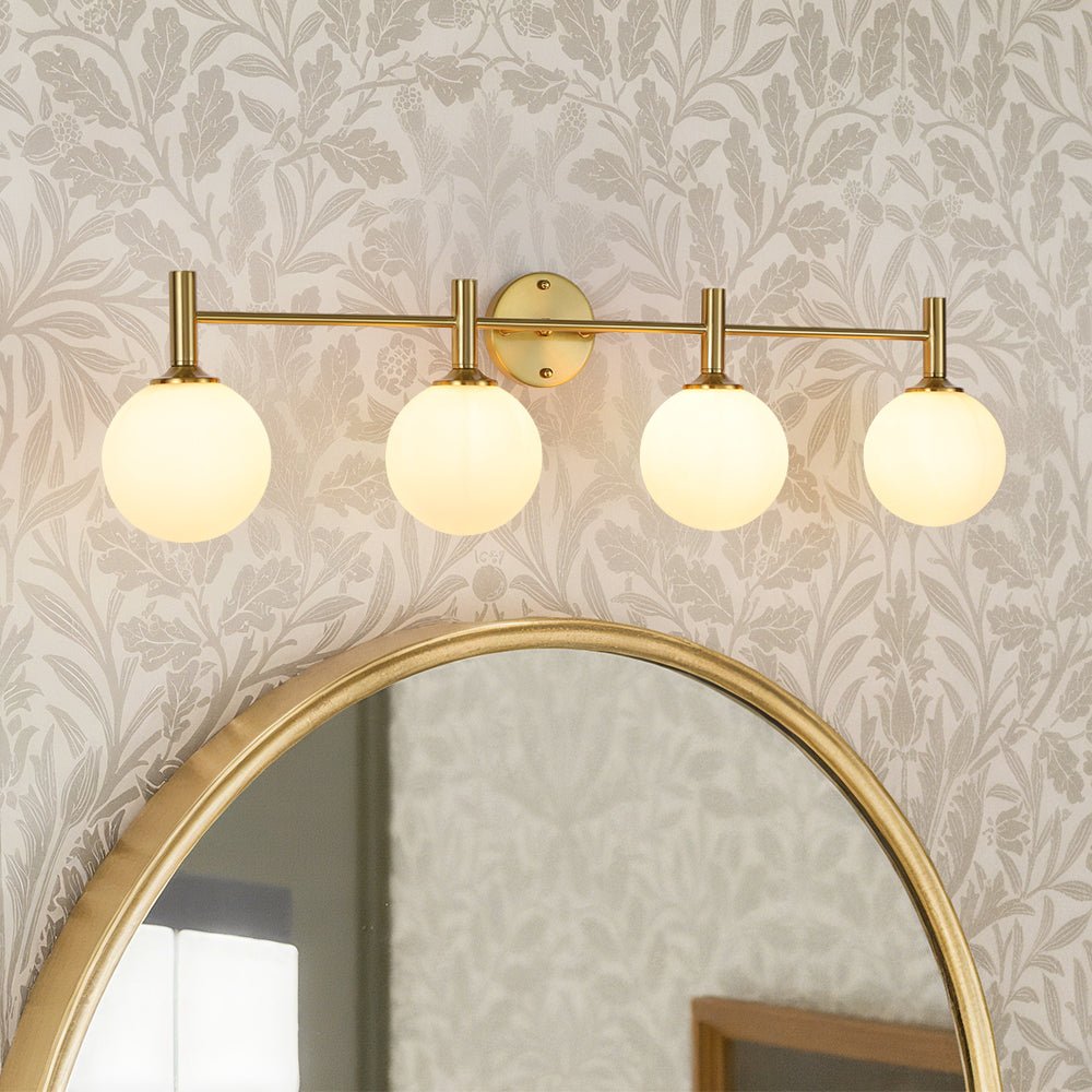 Kvennuvux Mid-Century Globe Glass Vanity Sconce - Lamp Copper