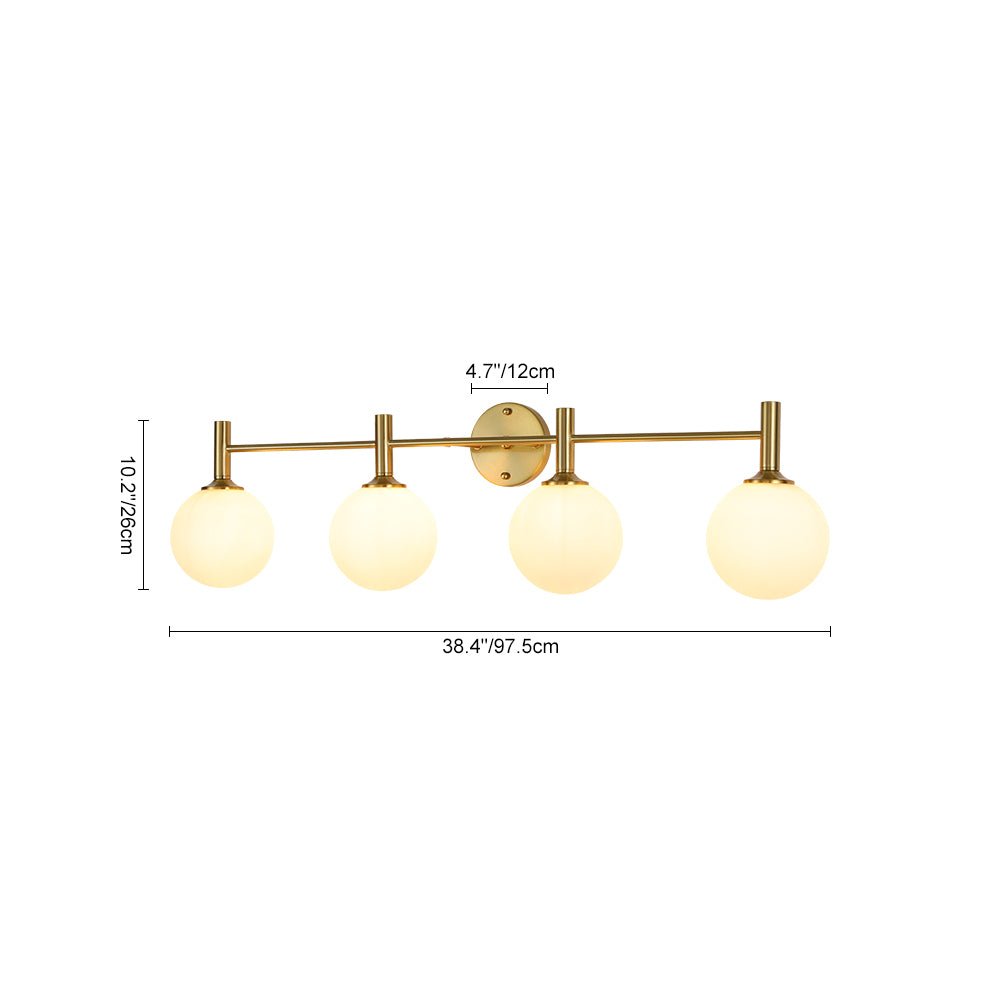 Kvennuvux Mid-Century Globe Glass Vanity Sconce - Lamp Copper