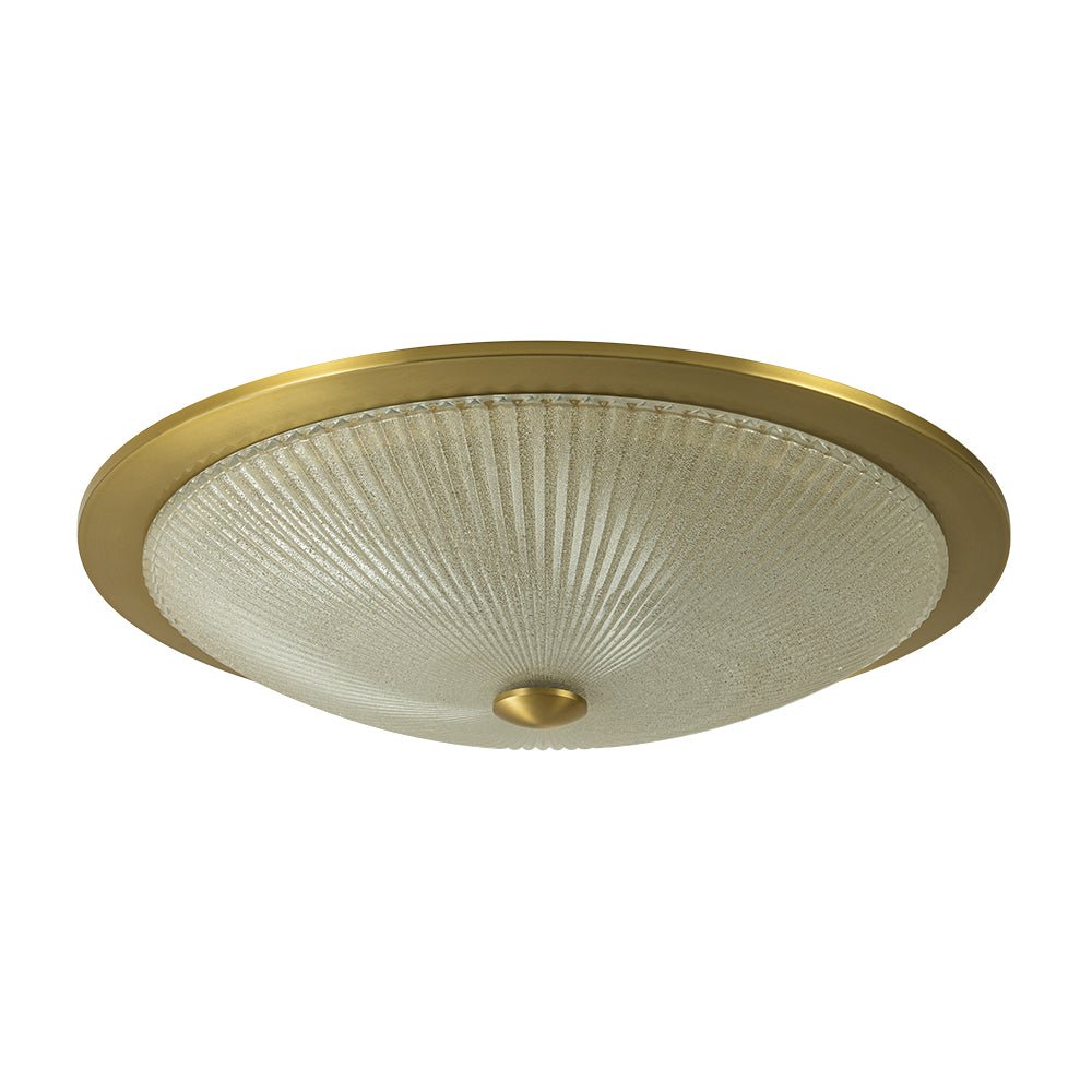 Sifuvox Mid-Century Ribbed Textured Scalloped Glass Flush Mount Ceiling Light