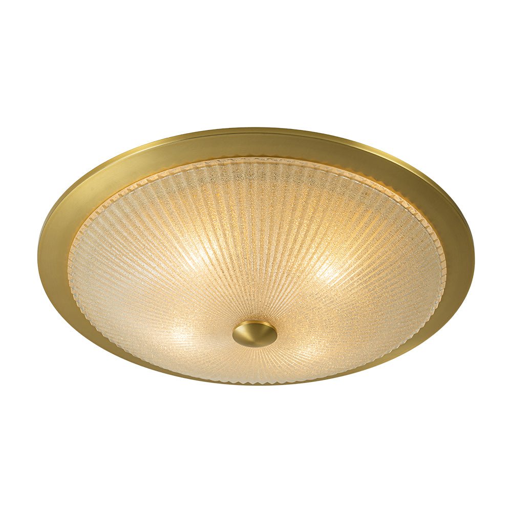 Sifuvox Mid-Century Ribbed Textured Scalloped Glass Flush Mount Ceiling Light