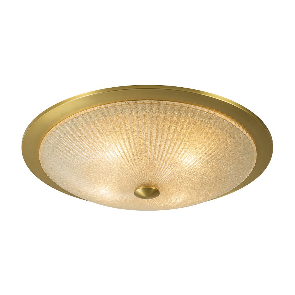 Sifuvox Mid-Century Ribbed Textured Scalloped Glass Flush Mount Ceiling Light
