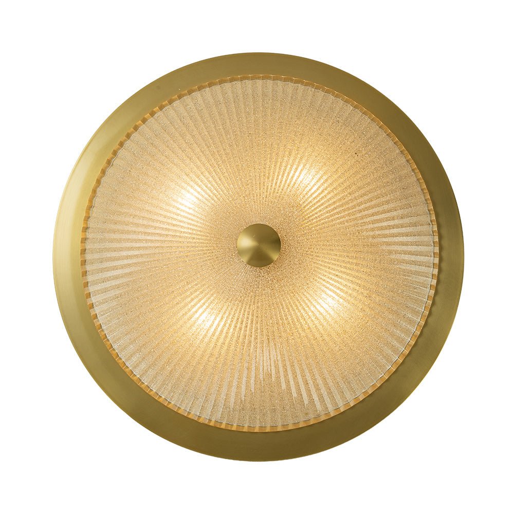 Sifuvox Mid-Century Ribbed Textured Scalloped Glass Flush Mount Ceiling Light