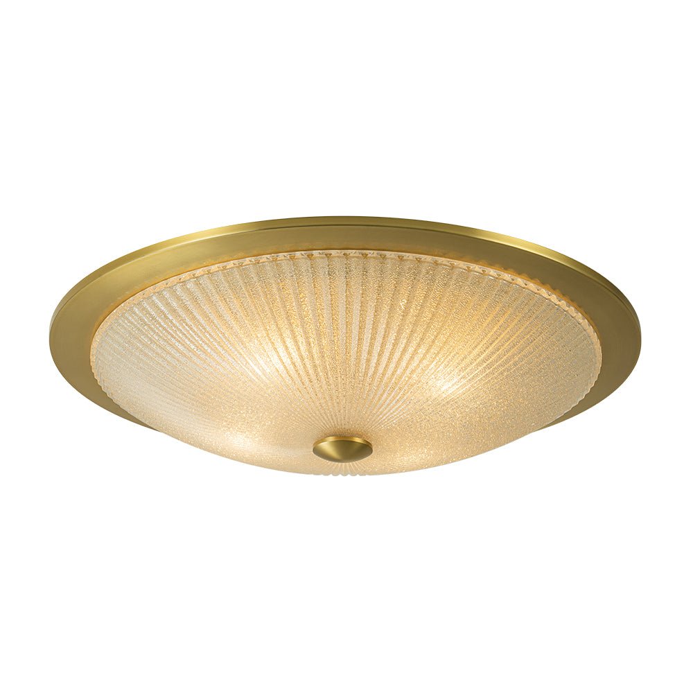Sifuvox Mid-Century Ribbed Textured Scalloped Glass Flush Mount Ceiling Light