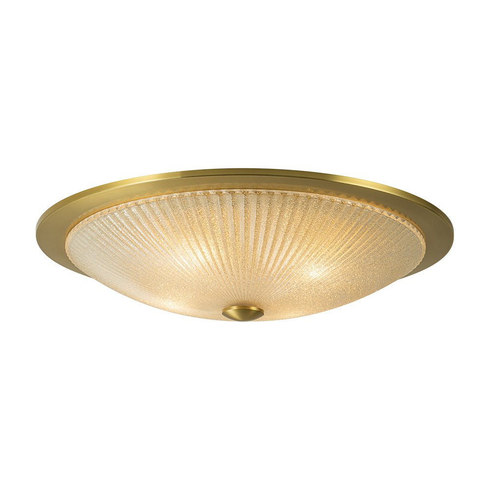 Sifuvox Mid-Century Ribbed Textured Scalloped Glass Flush Mount Ceiling Light