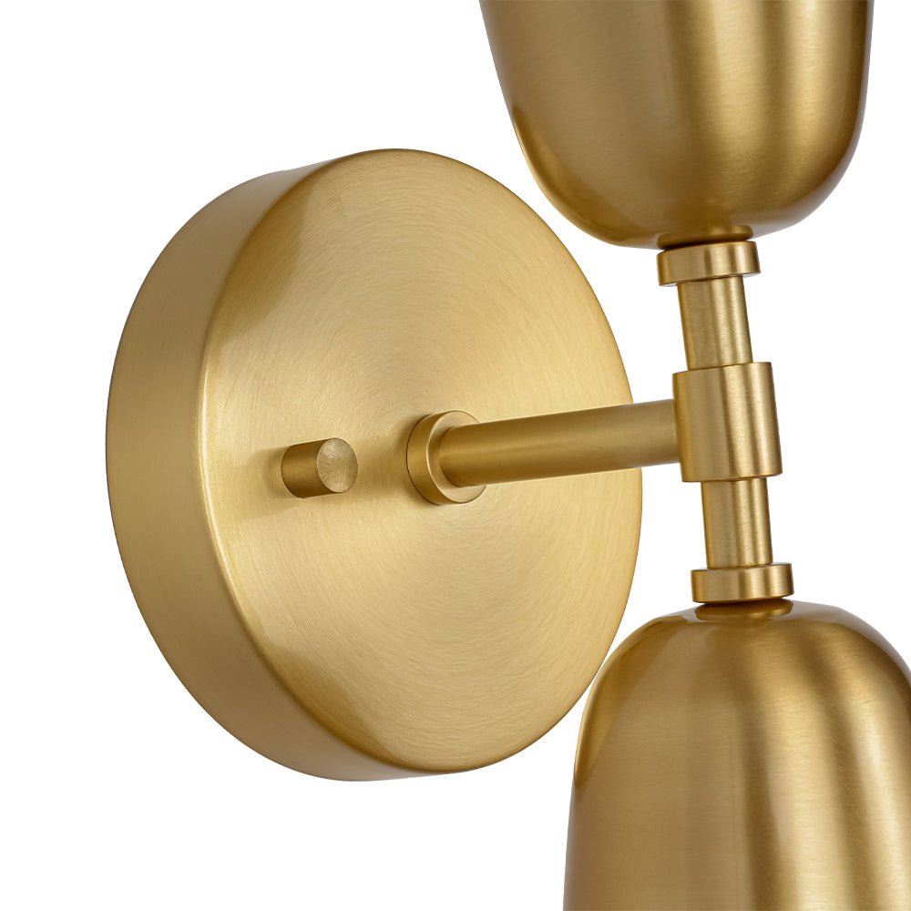 Caeluvum Mid-Century Brushed Dual Cone Metal Wall Lamp