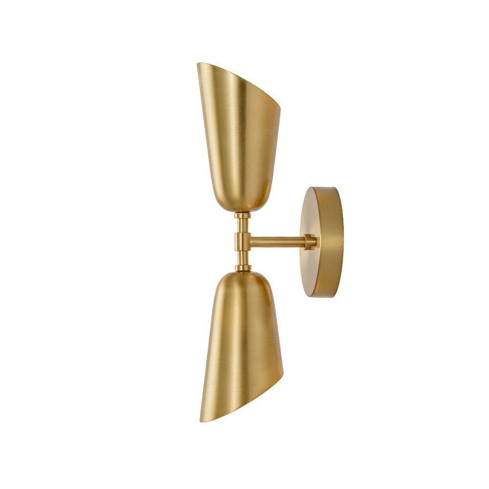 Caeluvum Mid-Century Brushed Dual Cone Metal Wall Lamp