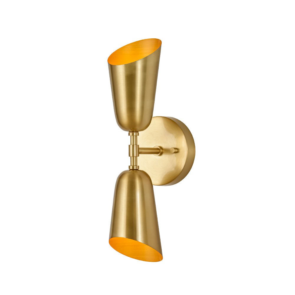 Caeluvum Mid-Century Brushed Dual Cone Metal Wall Lamp