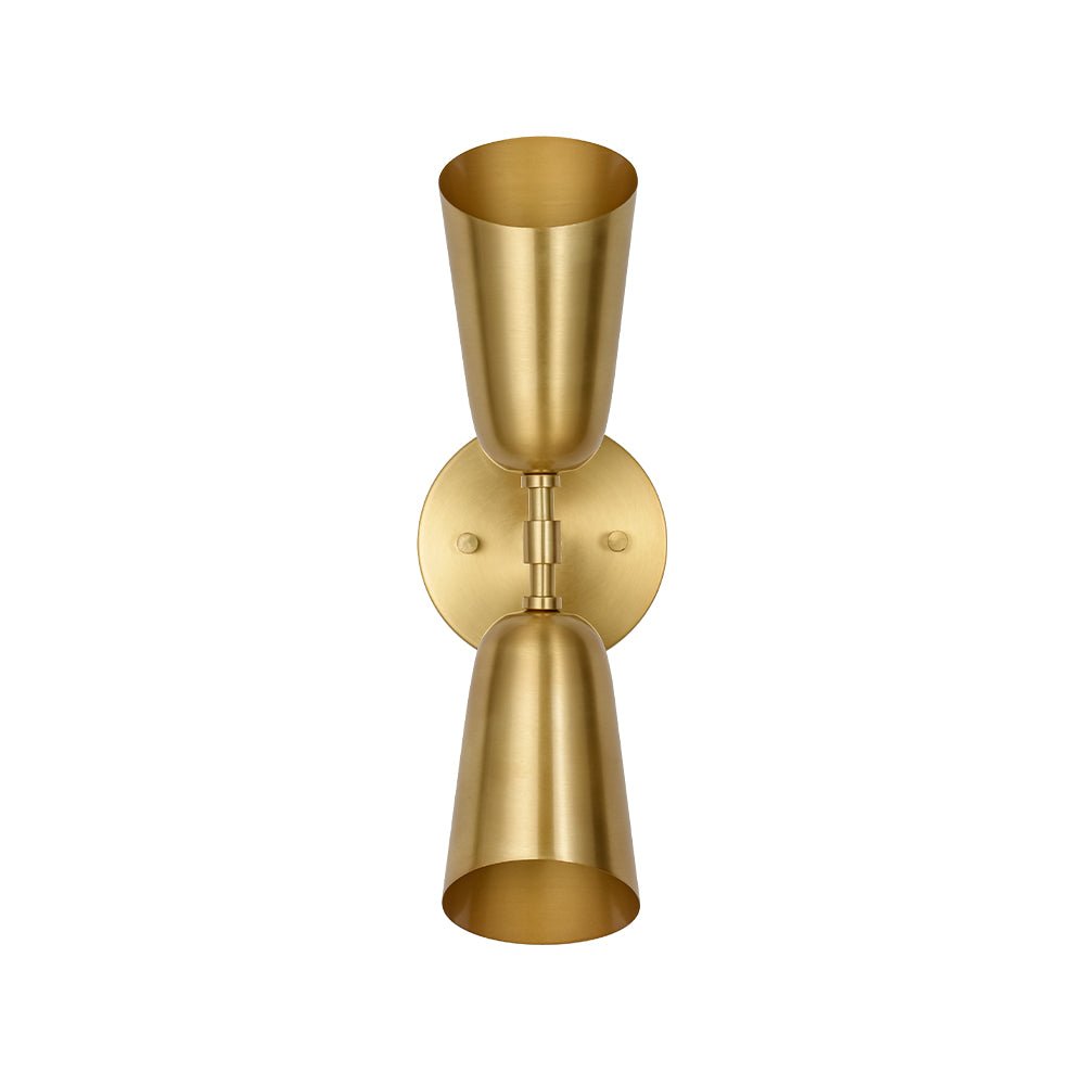 Caeluvum Mid-Century Brushed Dual Cone Metal Wall Lamp