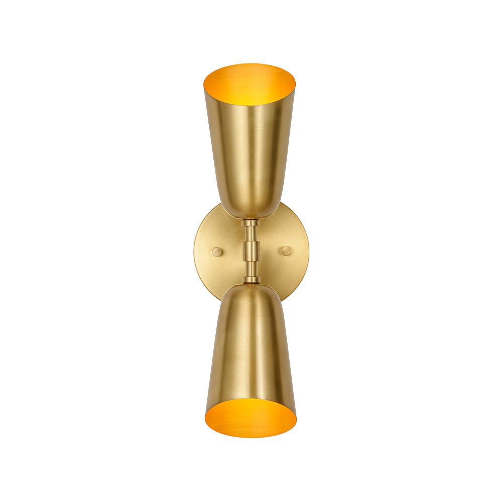 Caeluvum Mid-Century Brushed Dual Cone Metal Wall Lamp