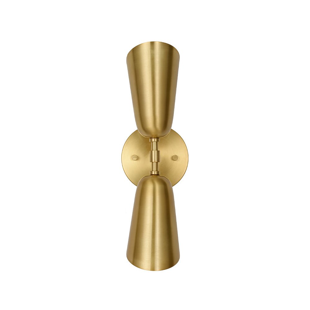 Caeluvum Mid-Century Brushed Dual Cone Metal Wall Lamp