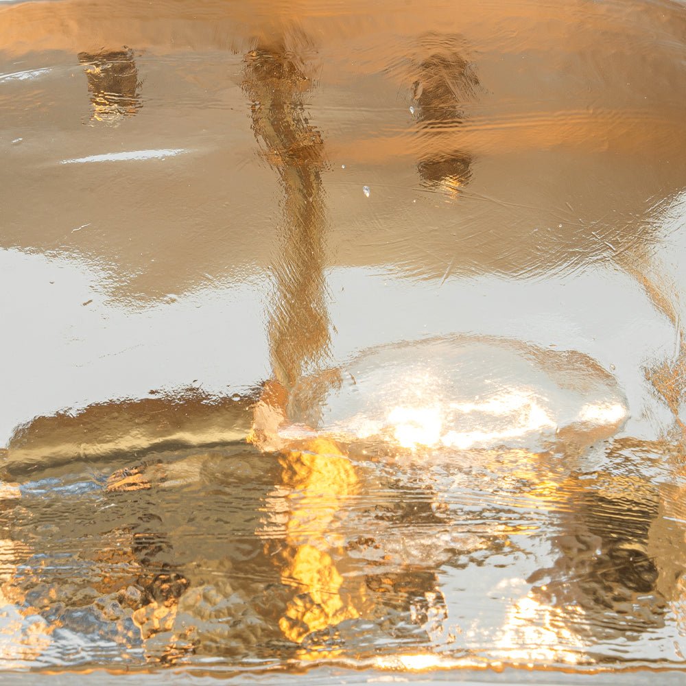 Ornuvo Mid-Century Clear Textured Glass Flush Mount Light