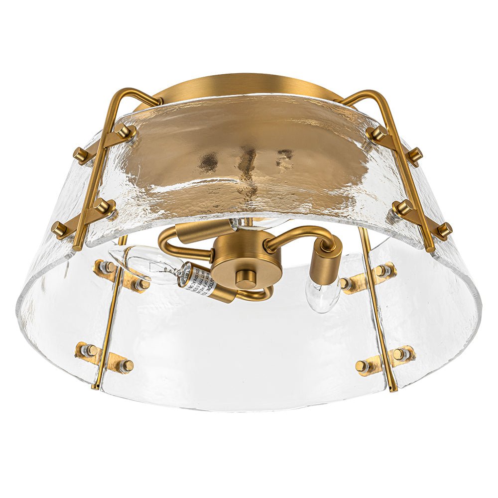 Ornuvo Mid-Century Clear Textured Glass Flush Mount Light