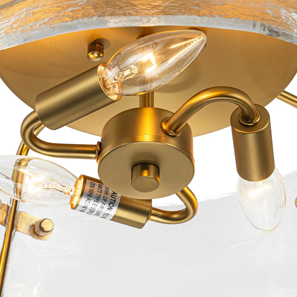 Ornuvo Mid-Century Clear Textured Glass Flush Mount Light