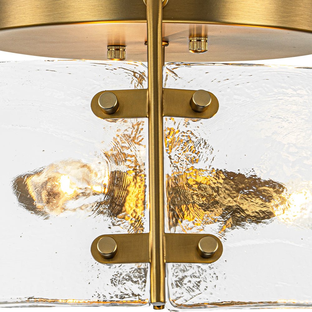Ornuvo Mid-Century Clear Textured Glass Flush Mount Light