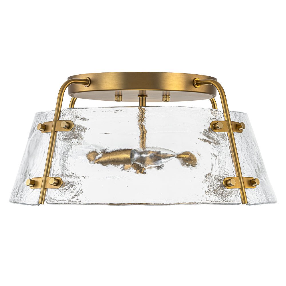Ornuvo Mid-Century Clear Textured Glass Flush Mount Light