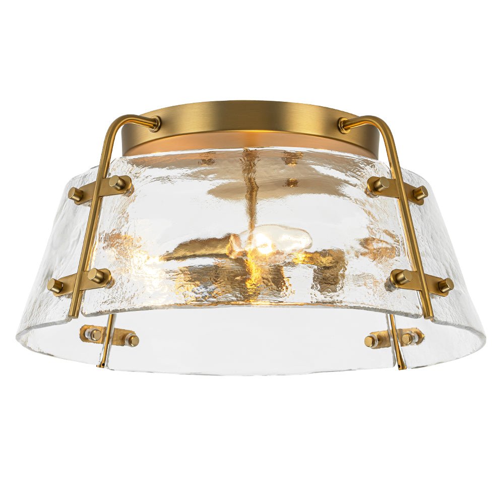 Ornuvo Mid-Century Clear Textured Glass Flush Mount Light