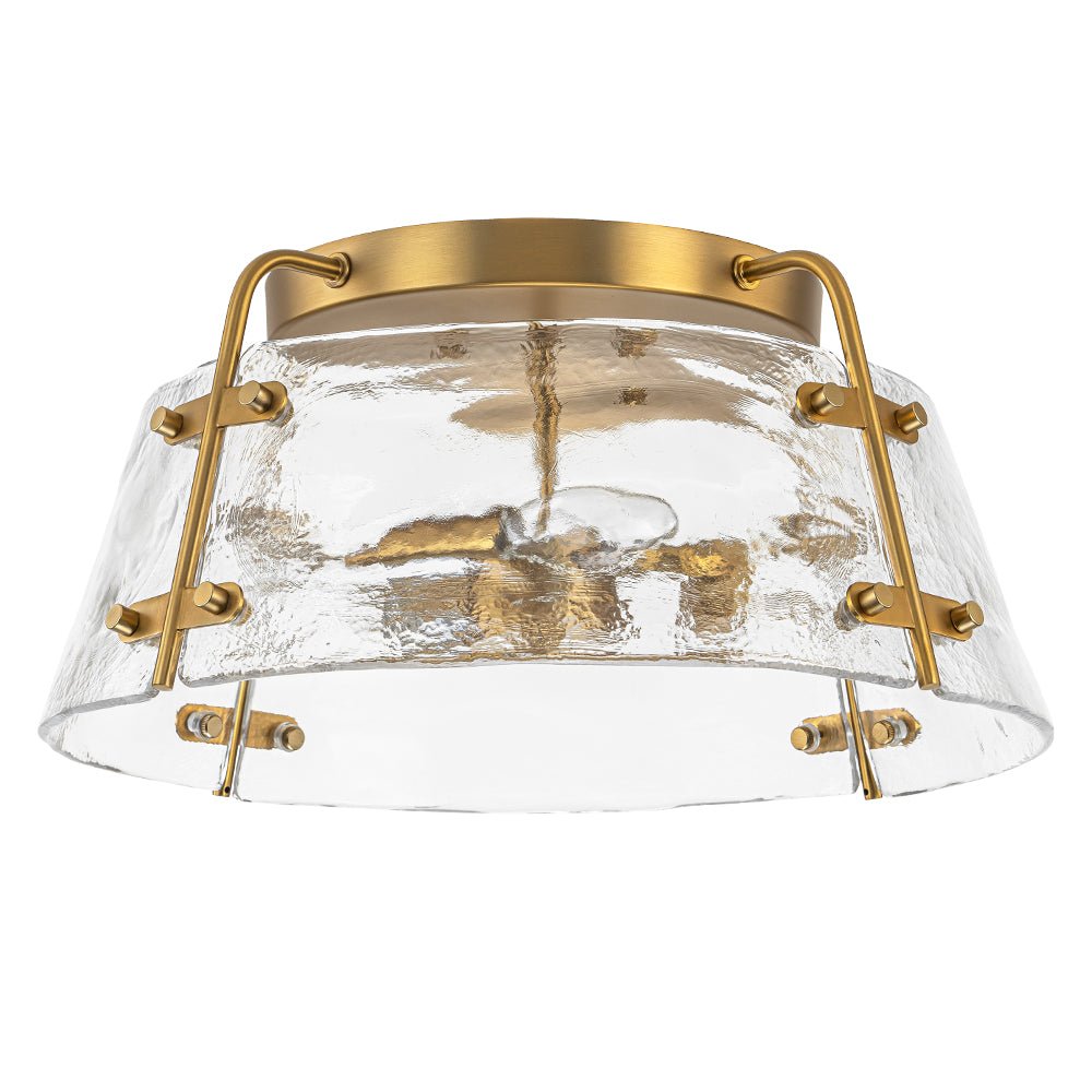 Ornuvo Mid-Century Clear Textured Glass Flush Mount Light