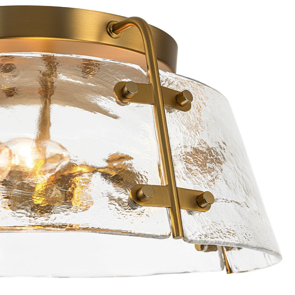 Ornuvo Mid-Century Clear Textured Glass Flush Mount Light