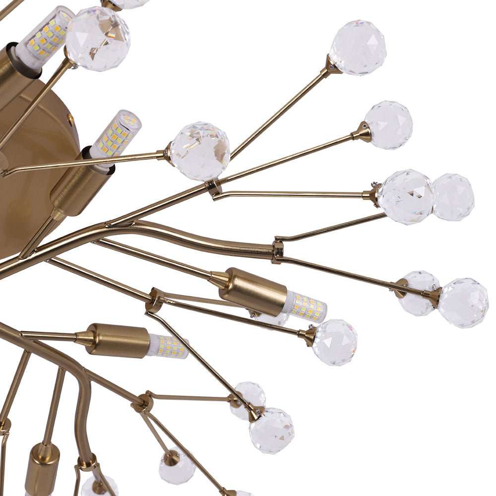 Himinuvox Mid-Century Firework Branching Crystal Semi Flush Mount Ceiling Light