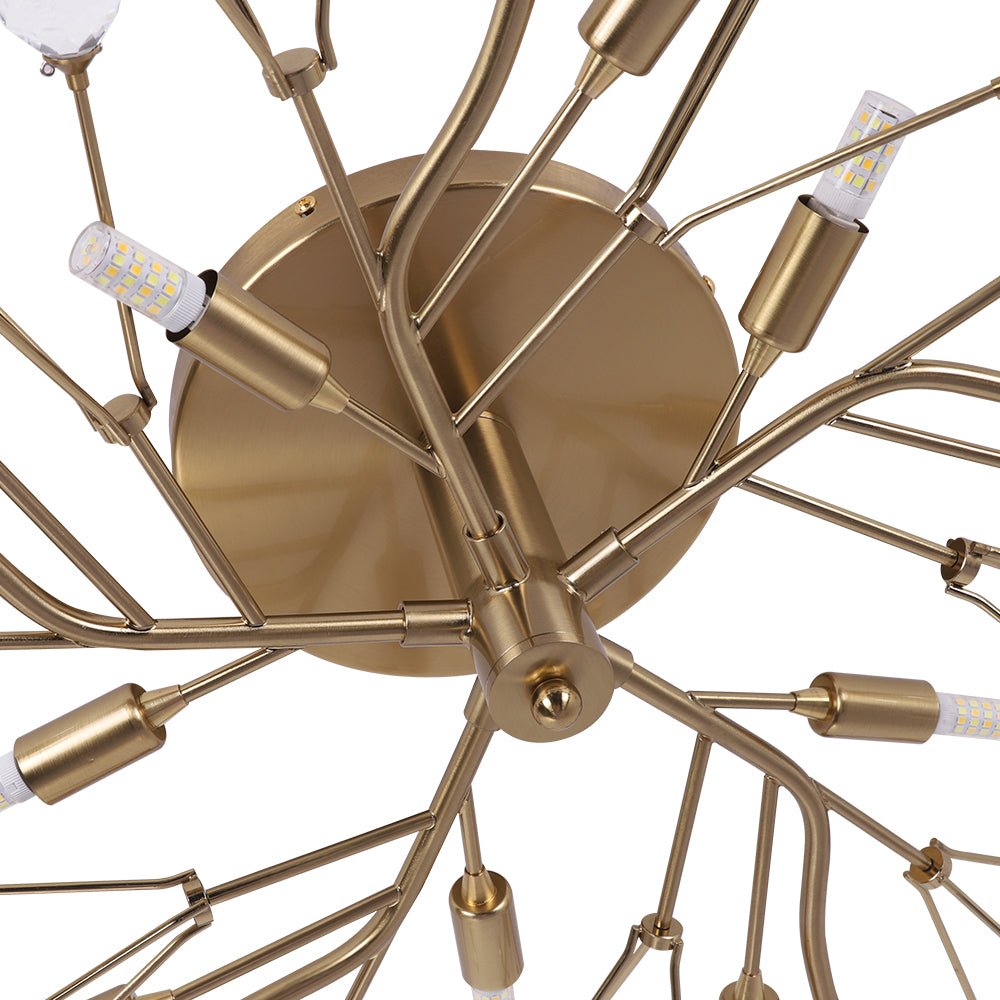 Himinuvox Mid-Century Firework Branching Crystal Semi Flush Mount Ceiling Light