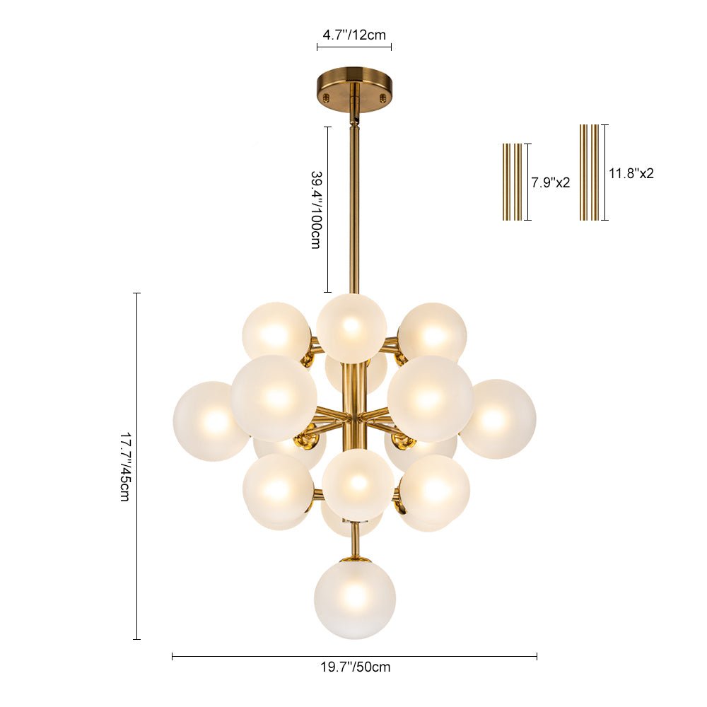 Xenulix Mid-Century Sputnik Glass Chandelier