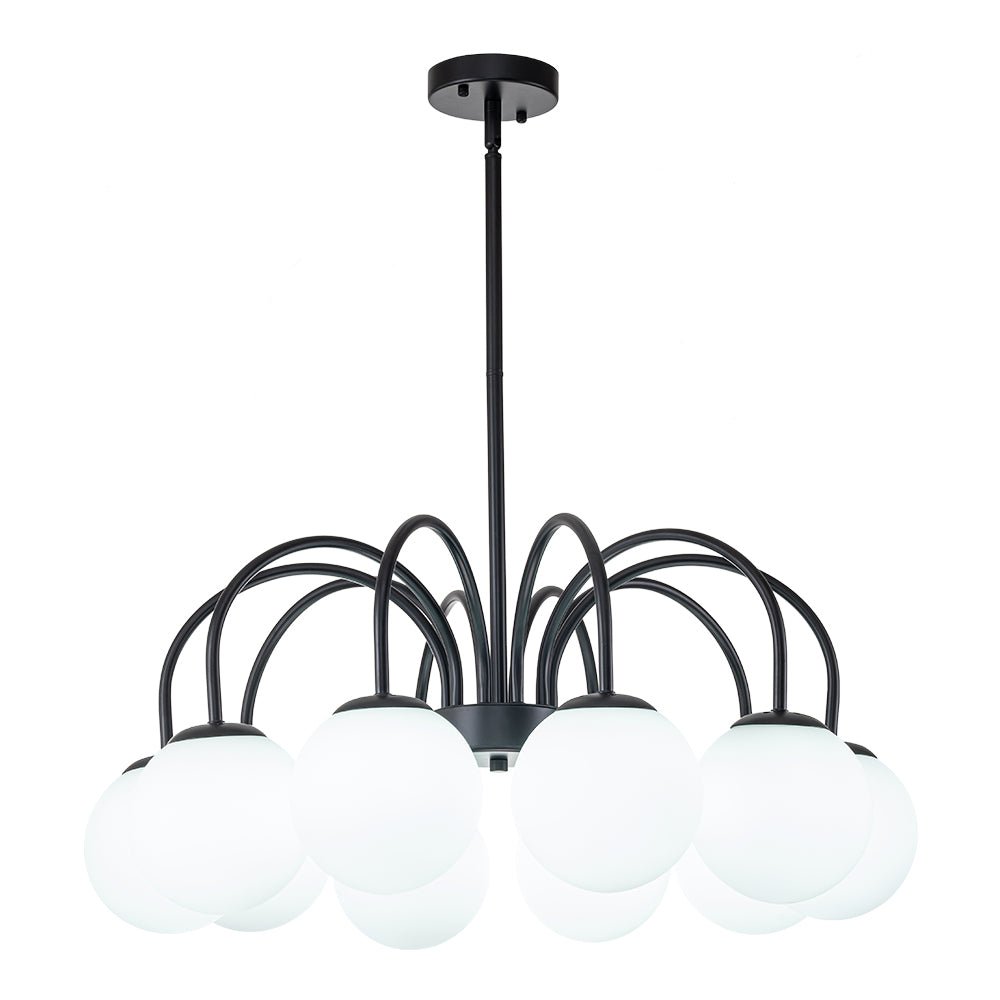 Ostruvo Mid-Century Frosted Glass Chandelier