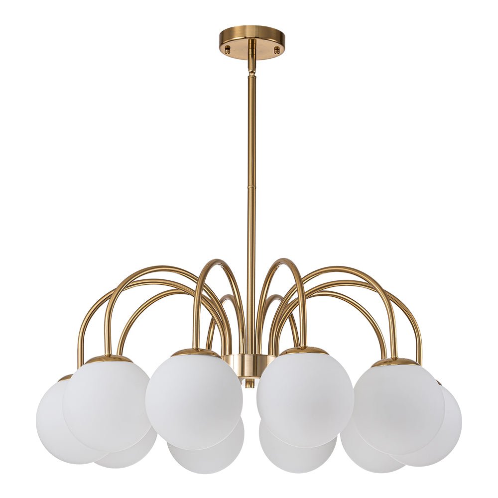 Ostruvo Mid-Century Frosted Glass Chandelier