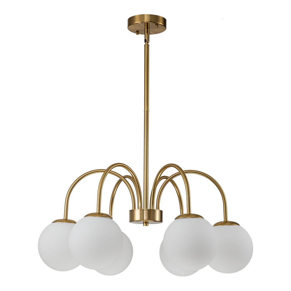 Ostruvo Mid-Century Frosted Glass Chandelier