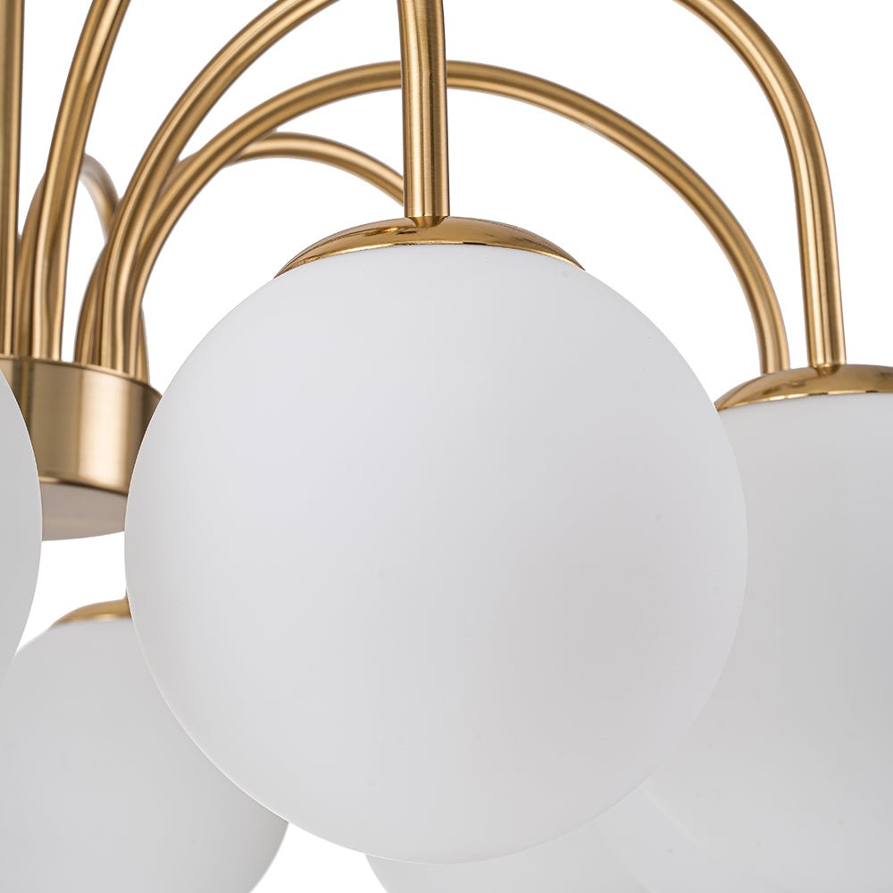 Ostruvo Mid-Century Frosted Glass Chandelier