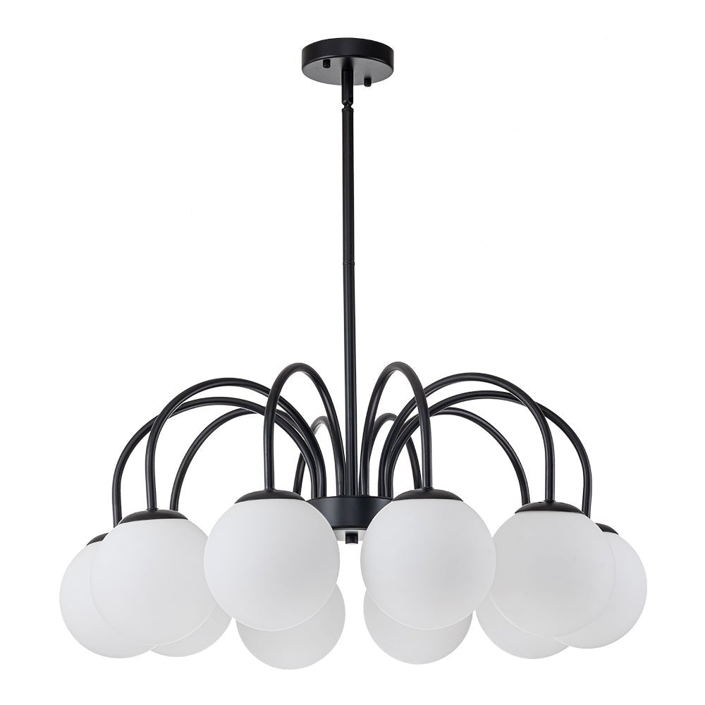 Ostruvo Mid-Century Frosted Glass Chandelier