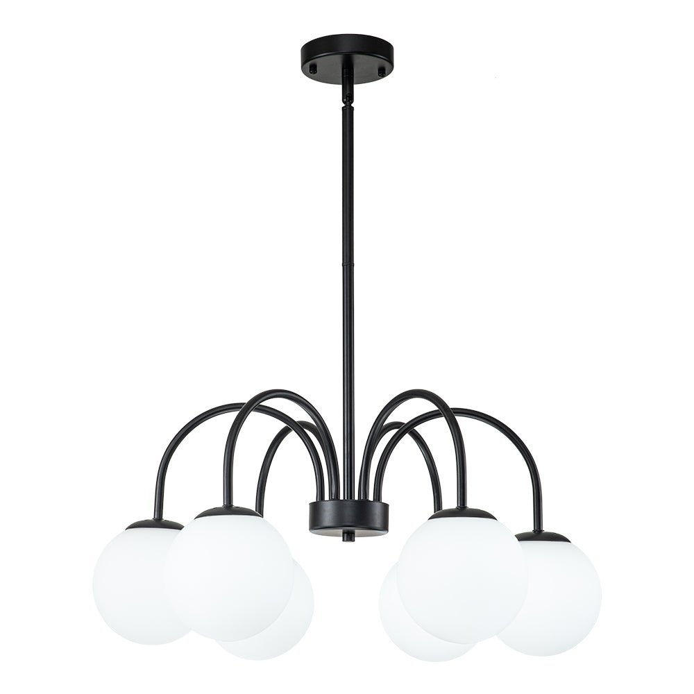 Ostruvo Mid-Century Frosted Glass Chandelier