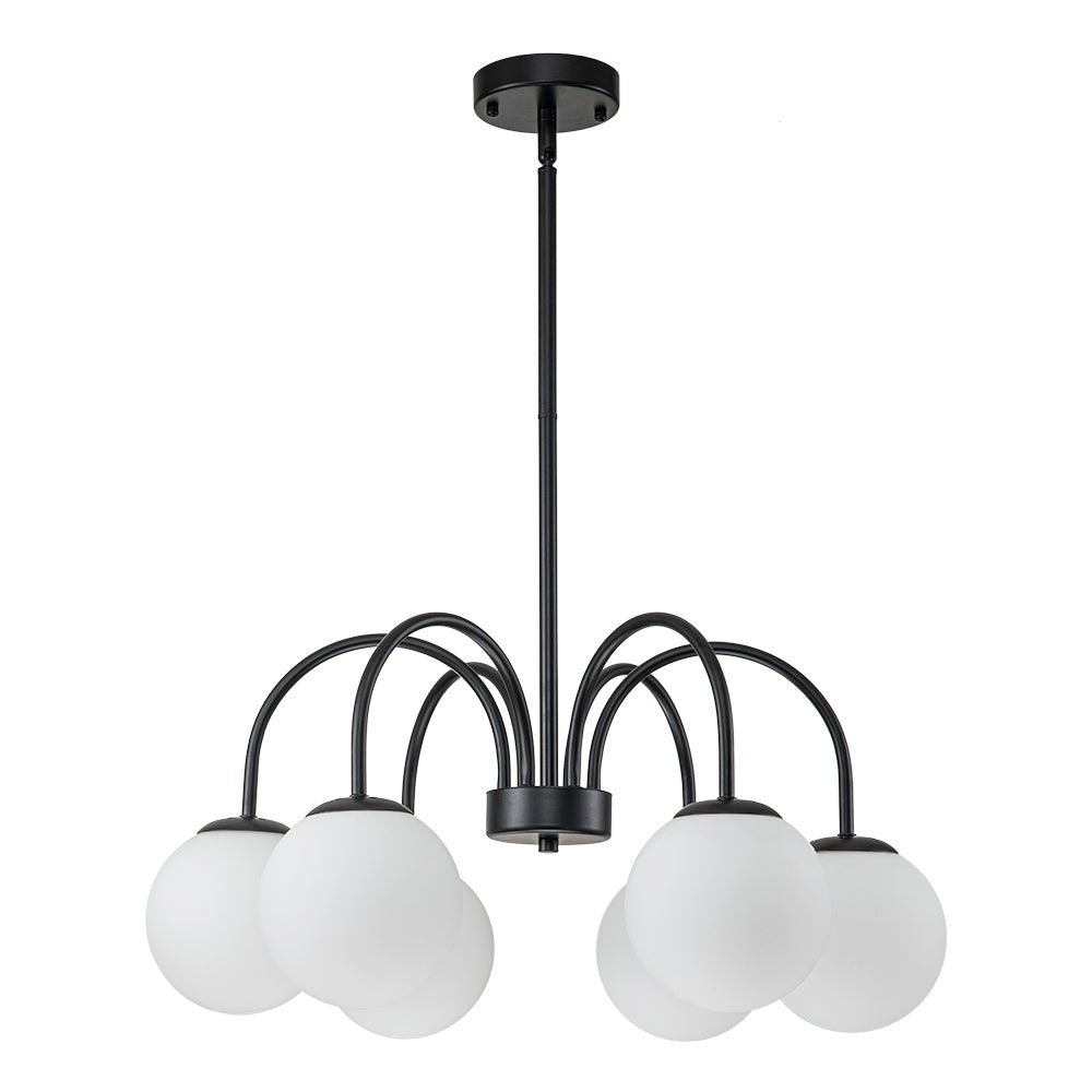 Ostruvo Mid-Century Frosted Glass Chandelier