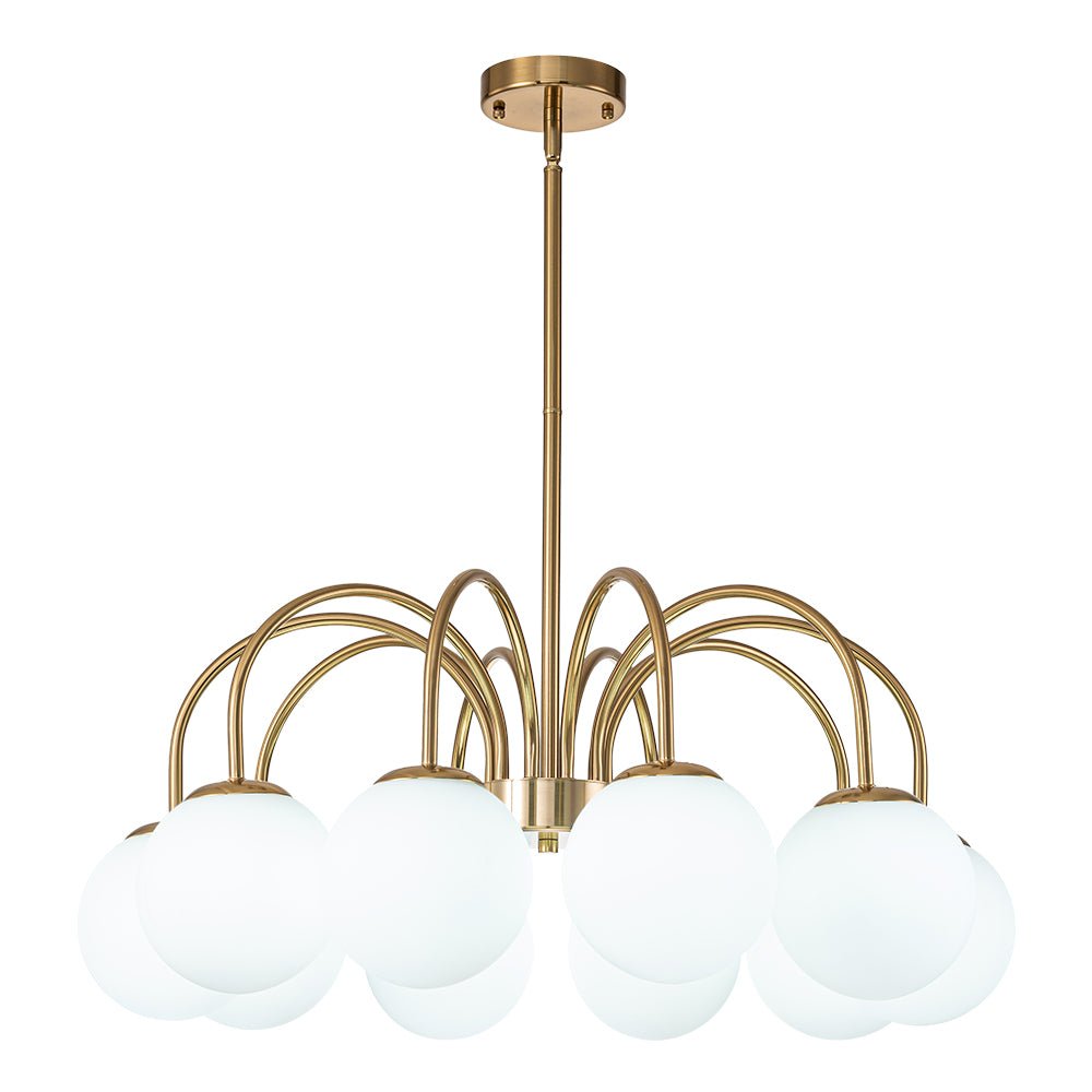 Ostruvo Mid-Century Frosted Glass Chandelier