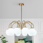 Ostruvo Mid-Century Frosted Glass Chandelier