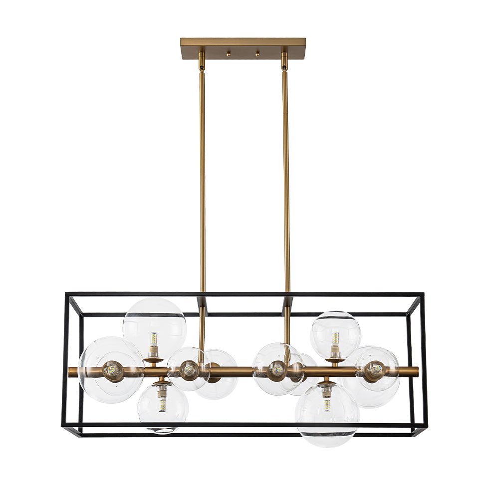 Dvaluvix Mid-Century Bubble Rectangular Glass Chandelier