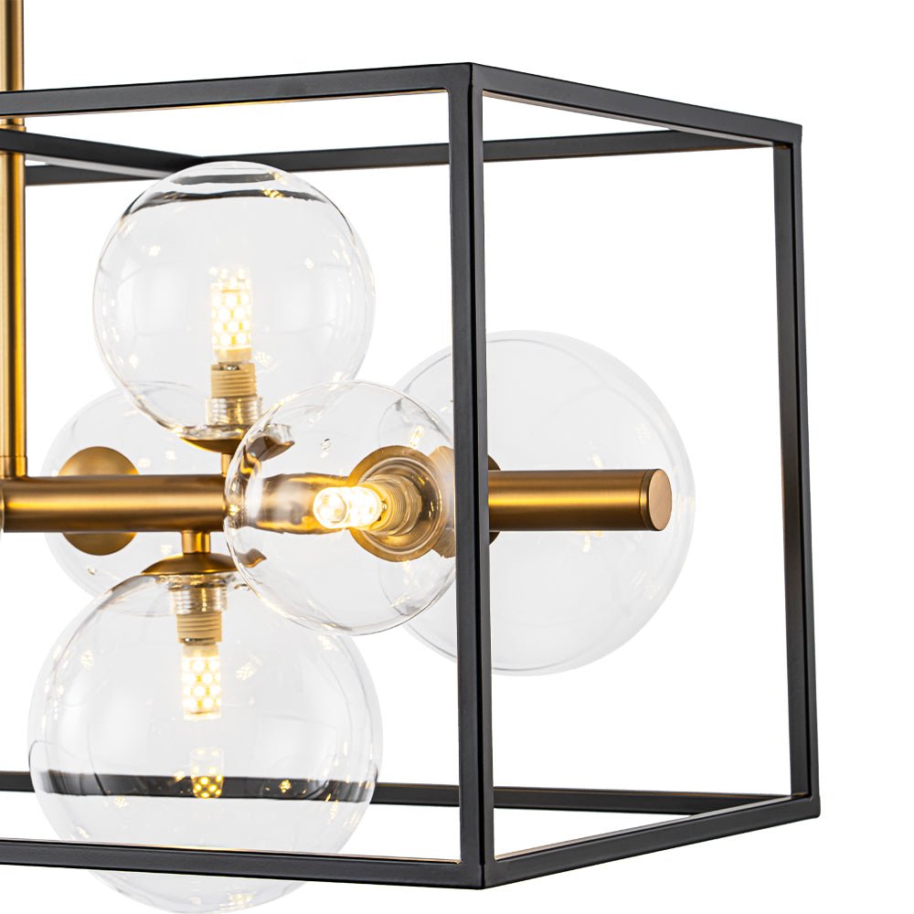Dvaluvix Mid-Century Bubble Rectangular Glass Chandelier