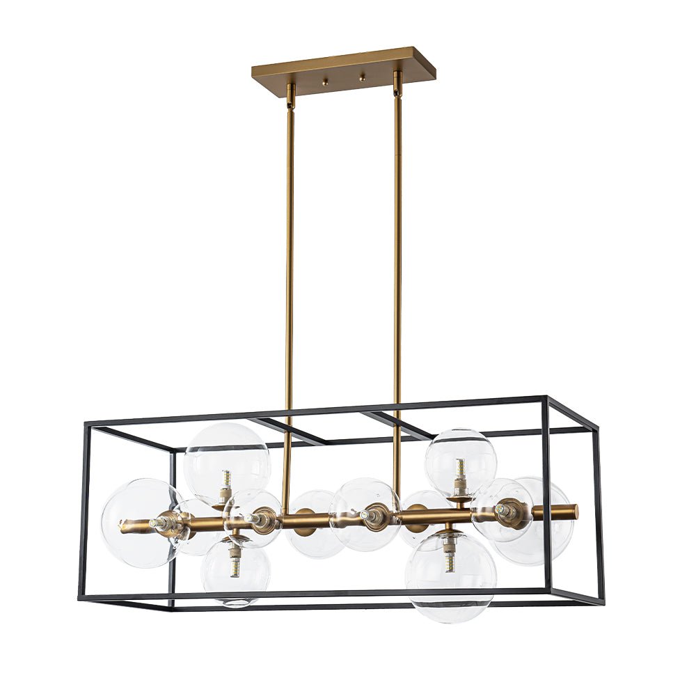 Dvaluvix Mid-Century Bubble Rectangular Glass Chandelier