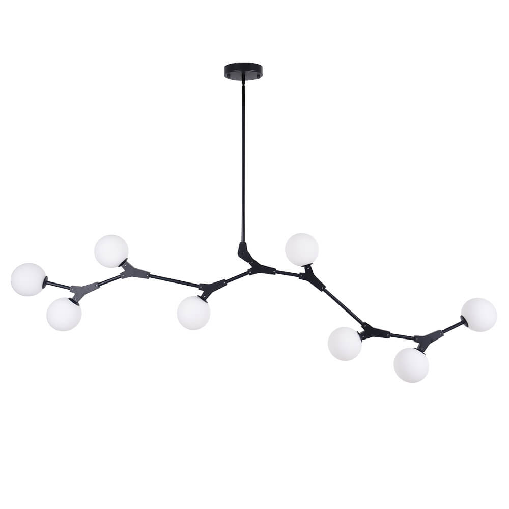 Nivero Linear Bubble Metal Glass Chandelier