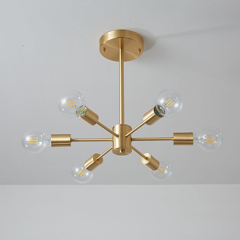 Blikuvo Mid-Century Modern Brass Sputnik Metal Ceiling Light