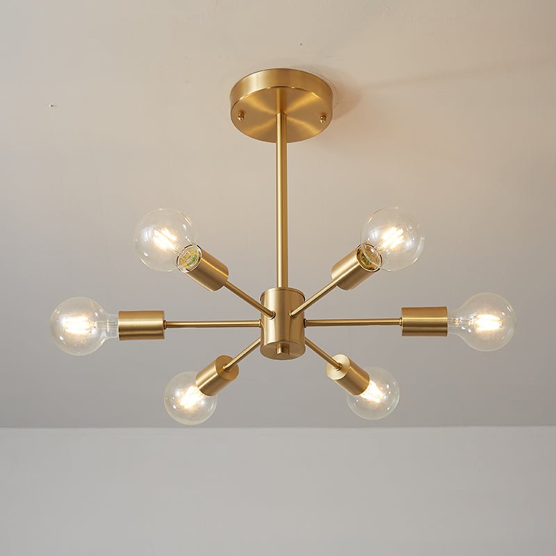 Blikuvo Mid-Century Modern Brass Sputnik Metal Ceiling Light