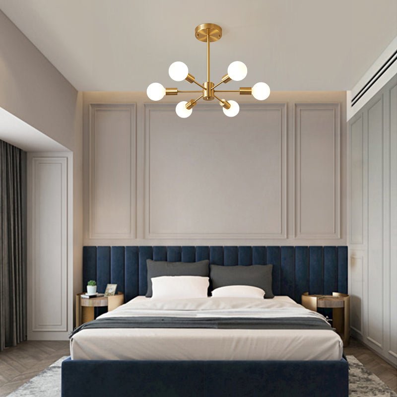 Blikuvo Mid-Century Modern Brass Sputnik Metal Ceiling Light