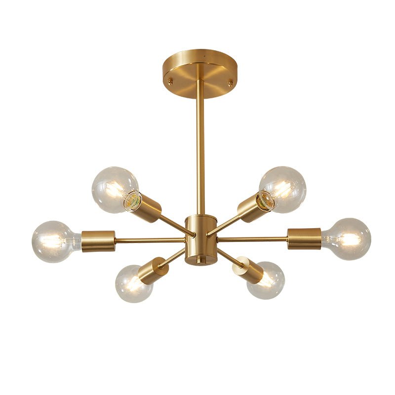 Blikuvo Mid-Century Modern Brass Sputnik Metal Ceiling Light