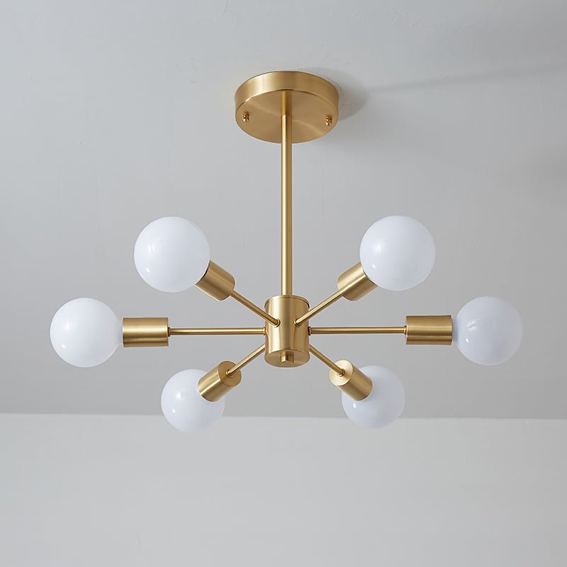 Blikuvo Mid-Century Modern Brass Sputnik Metal Ceiling Light