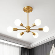Blikuvo Mid-Century Modern Brass Sputnik Metal Ceiling Light